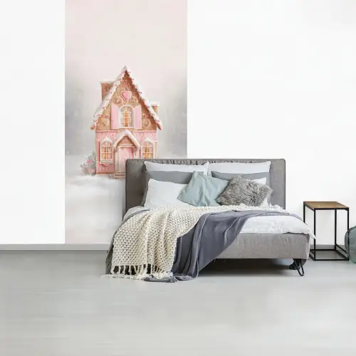 Huisje - Suiker - Pastel fotobehang vinyl groot -slaapkamer