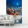 Kerstman - Rendier - Kerst - Sneeuw fotobehang vinyl groot -woonkamer