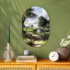 Zandpad - Groen landschap - Water Wandcirkel Ovaal Forex klein -sfeer2