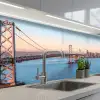 Water - Brug - Skyline - Modern keuken achterwand 2 middel -3d_schuin