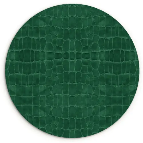 Krokodil - Leer - Smaragd - Groen Wandcirkel plexiglas klein 852 -3d