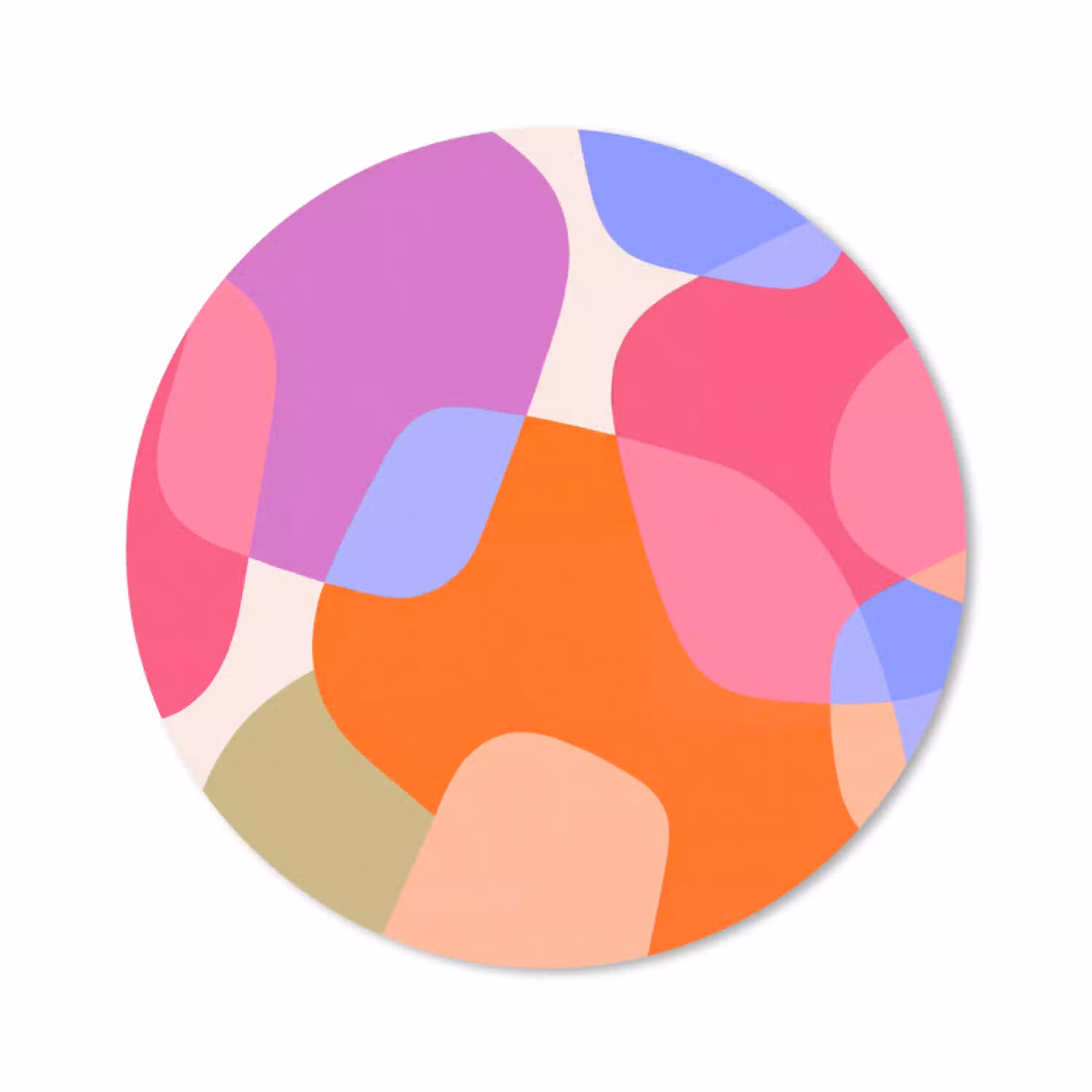 Abstract - Vormen - Modern - Kleurrijk Muismat rond klein -3d