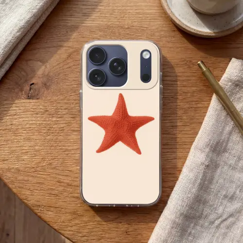 Zeester - Bobbels - Rood Telefoonhoesje iPhone 17 Pro klein -sfeer1