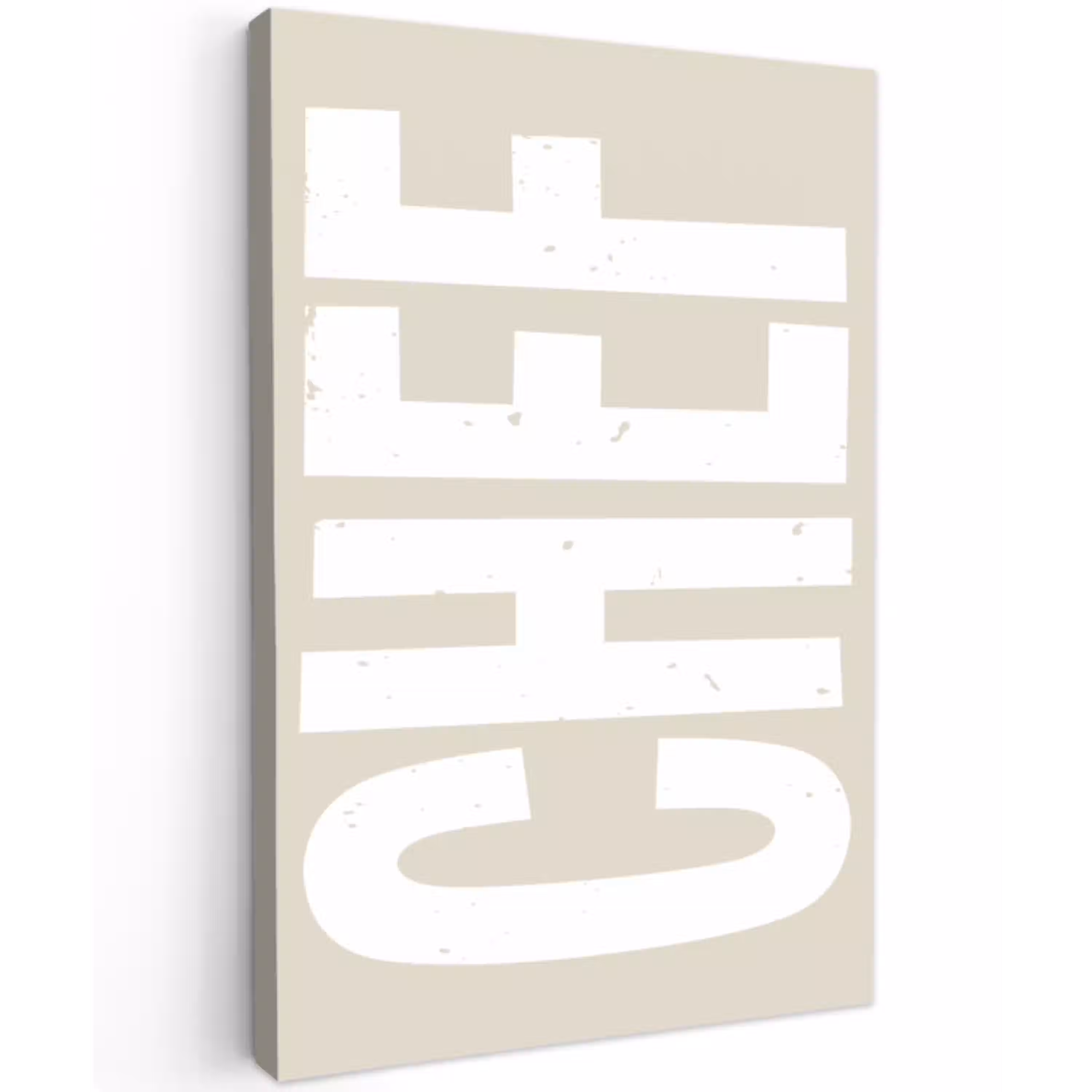 Wit - Chef - Decoratie - Japandi Tuinposter op houten frame 2 cm dik klein -3d