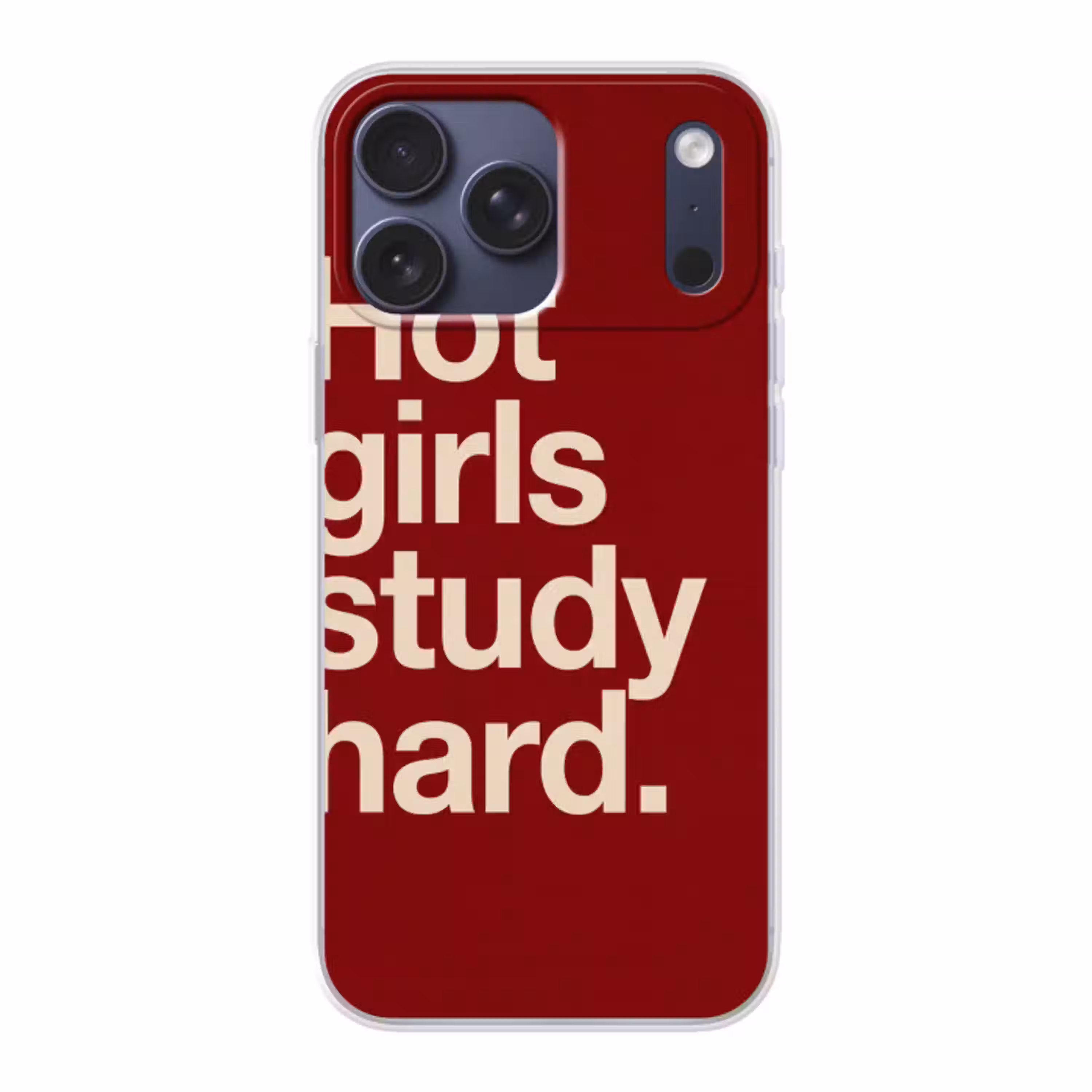 Tekst - Studie - Motivatie - Modern - Rood Telefoonhoesje iPhone 17 Pro Max klein -3d
