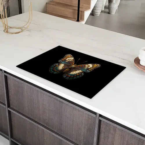 Vlinder - Kleurrijk - mozaïekachtig Inductie beschermer vinyl 3mm klein -sfeer8