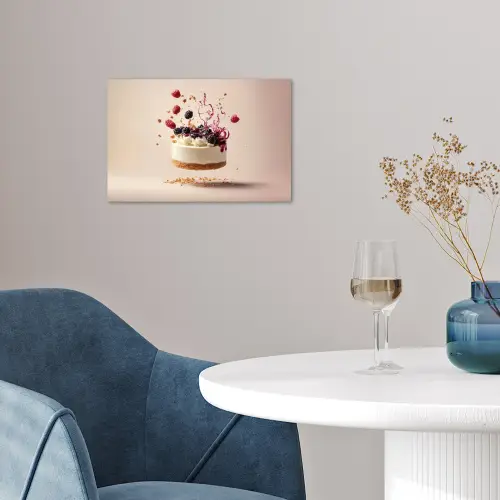 Cheesecake - Eten - Roze - Taart poster papier klein -sfeer3