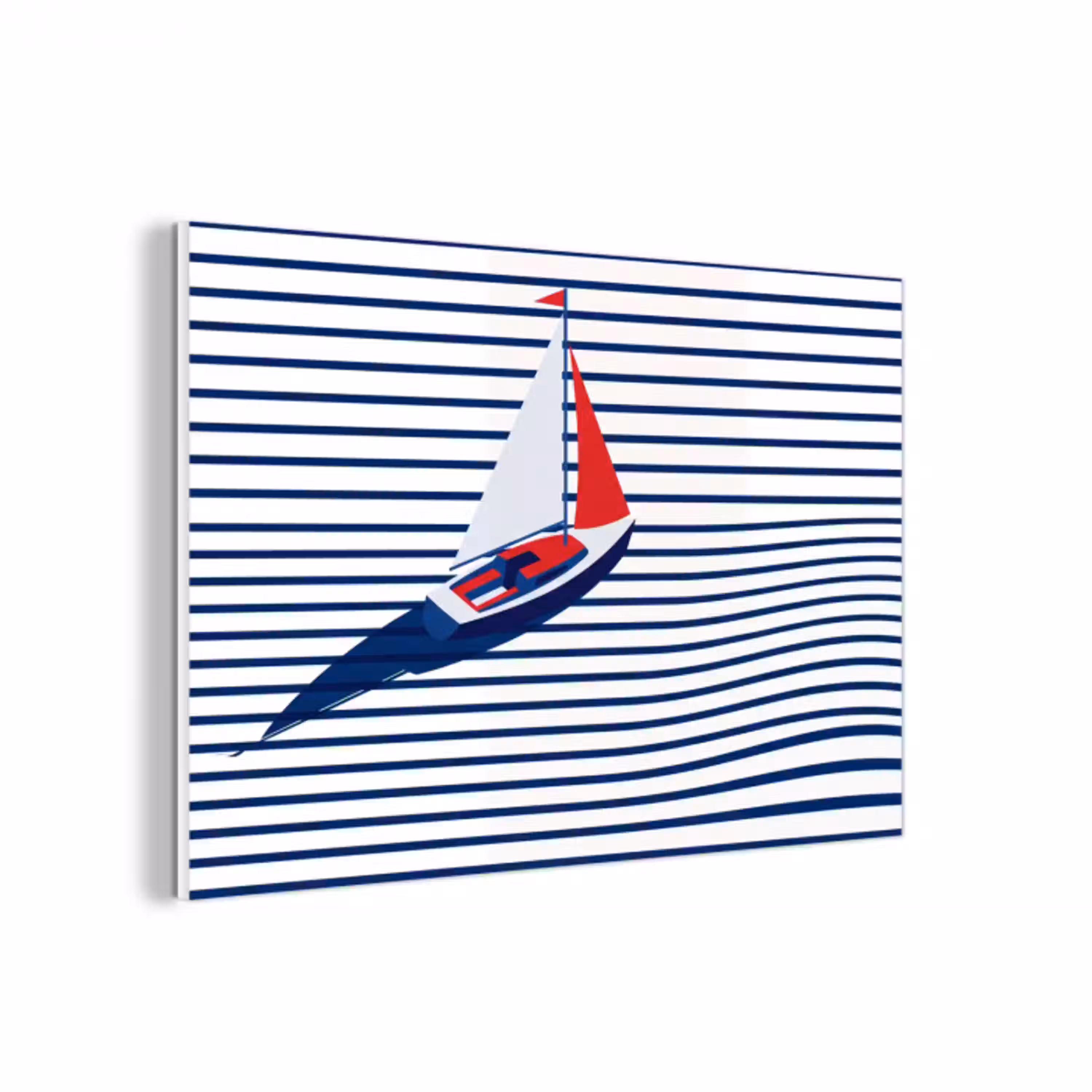 Boot - Water - Abstract - Blauw forex 5mm xxl -3d