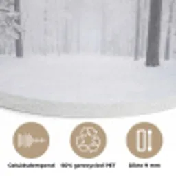 Bos - Sneeuw - Pad - Winter - Stilte Akoestische PET Vilt - Rond klein -closeup_NL