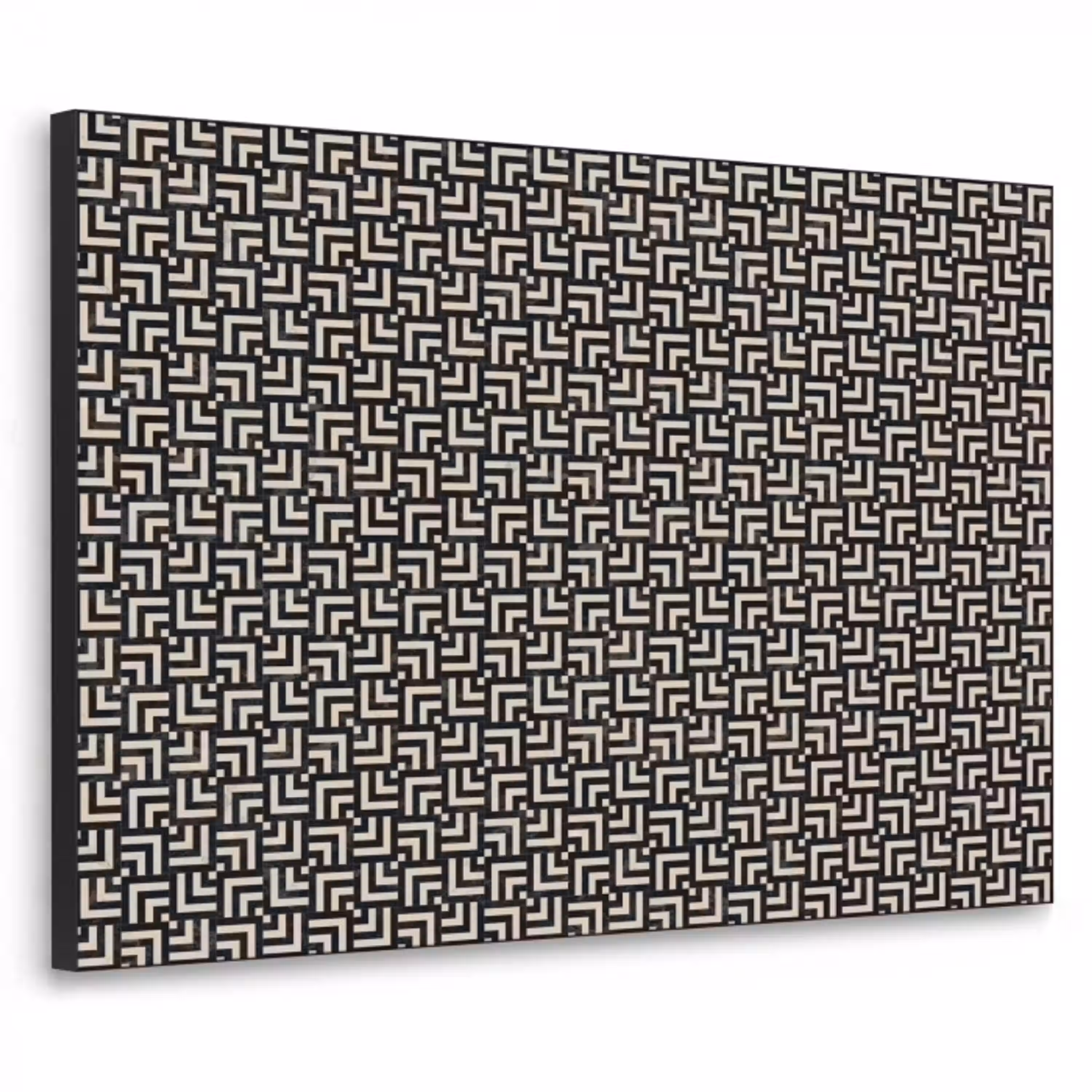 Patroon - Marmer - Zwart Textielframe zwart klein 947 -3d