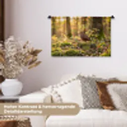 Houtsnip - Bos - Bladeren - Herfst - Gecamoufleerd Wandkleed katoen klein -tsfeer1_DE