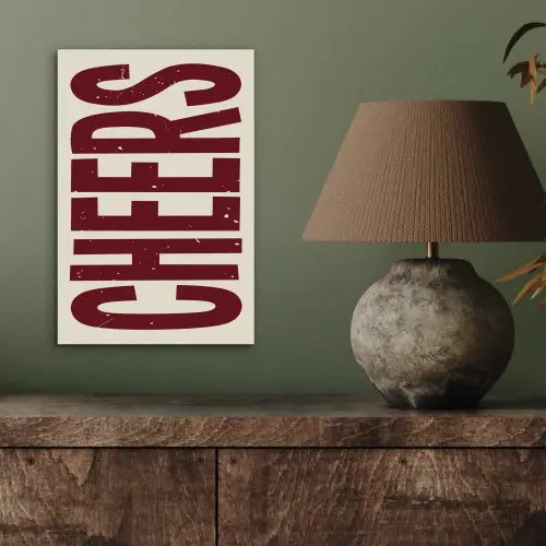 Red - Cheers - Decoratie - Beige aluminium wit klein -sfeer2