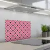 Patroon - Bloemblaadjes - Roze - Blauw keuken achterwand spatscherm klein 900 -3d_schuin