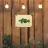 Vis - Blauw - Stippen - Schubben tuinposter los doek klein -sfeer1