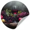 Wijn - Fruit - Stilleven Wandcirkel behangsticker klein -3d