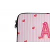 Amore vita sole - Roze - Hartjes laptophoes neopreen klein -detail