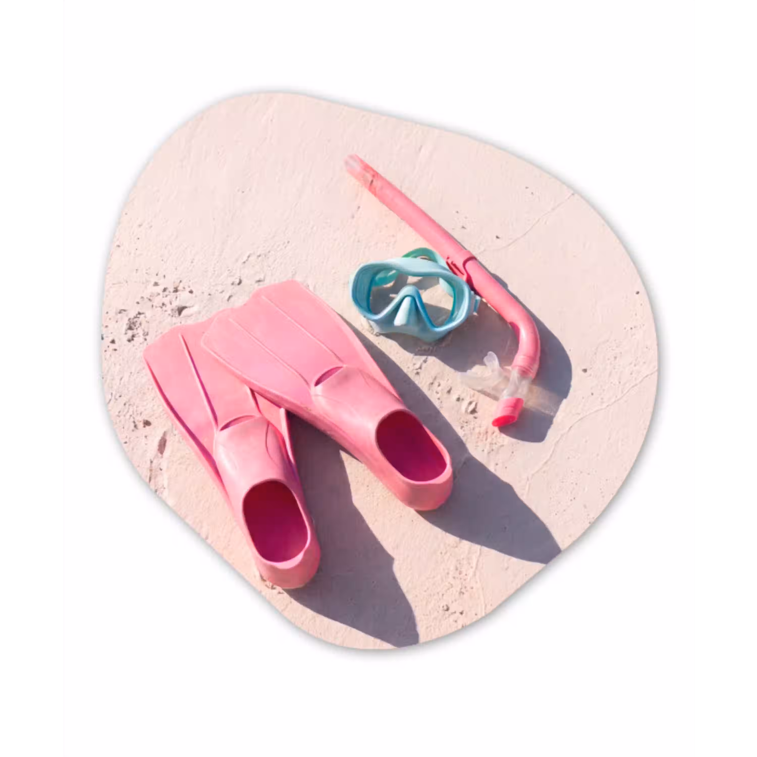 Snorkelset - Strand - Zomer - Roze Wandcirkel Organisch Aluminium middel -3d
