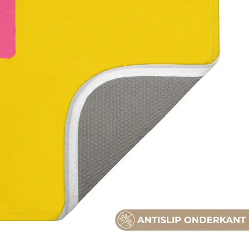 Geel - Roze - Oh - 3D Badmat klein -USP_AntislipNL