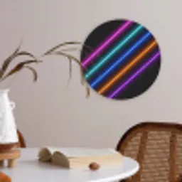 Esthetiek - Retro - Neon Akoestische PET Vilt - Rond klein -sfeer3