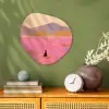 Bloemenweide - Heuvels - Silhouet - Roze Wandcirkel Organisch Forex 3mm klein -sfeer2