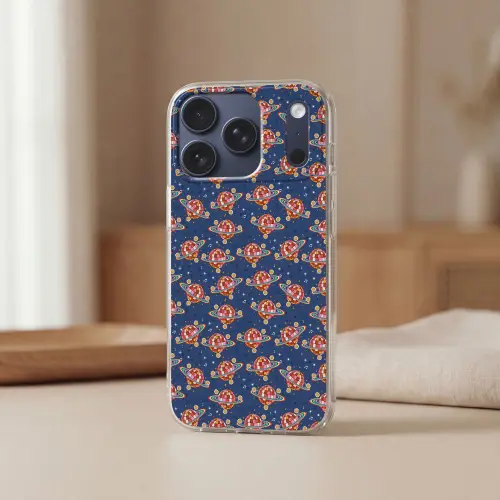 Disco - Blauw - Patroon Telefoonhoesje iPhone 17 Pro klein 878 -sfeer2