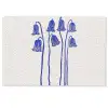 Bloemen - Blauw - Lijnen - Bloemblaadjes Deurmat klein -zkaufland3d