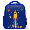 Raket - Sterren - Planeet - Ruimte Kinderrugzak - Blauw middel -3d