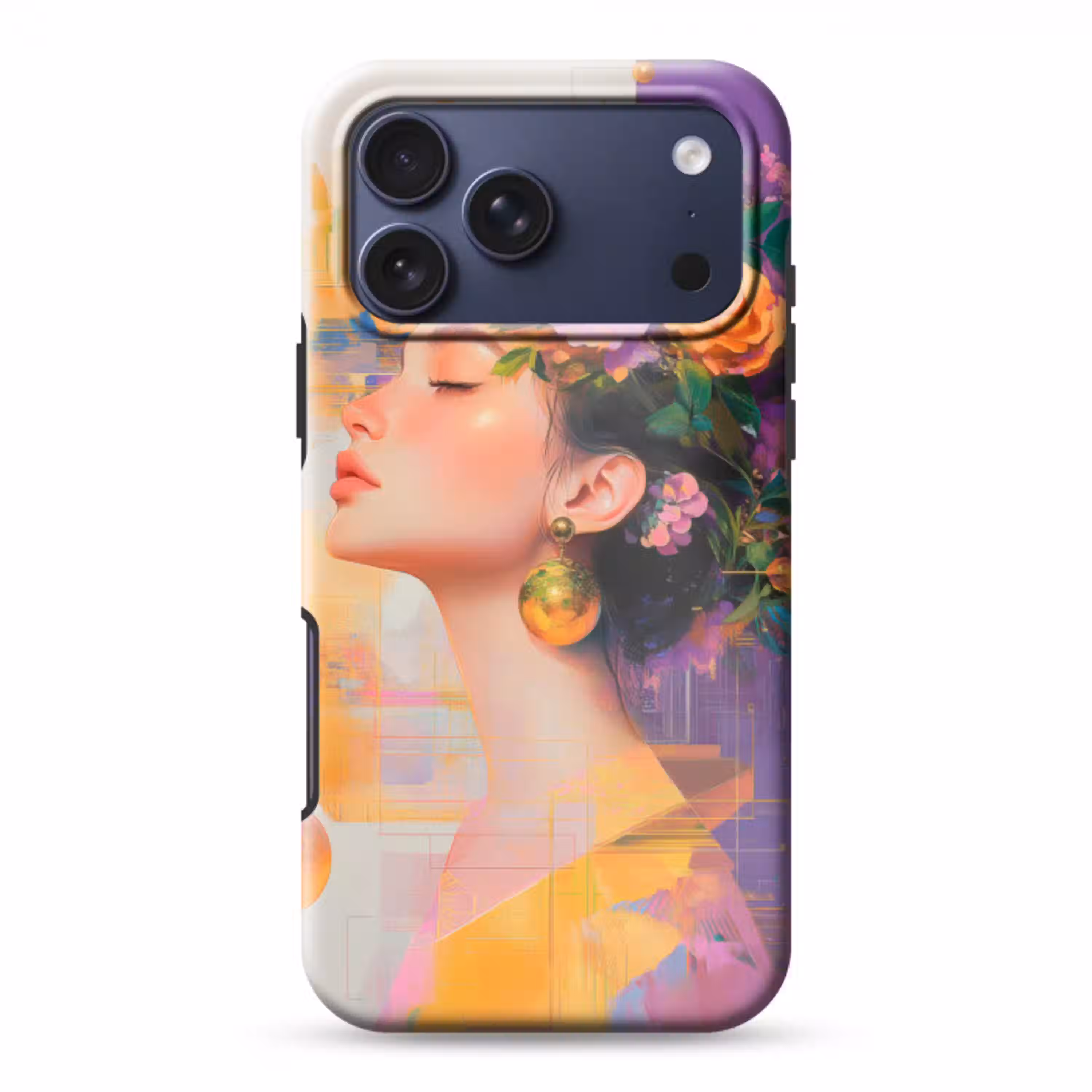 Abstract - Vrouw - Bloemenkroon - Goud Toughcase MagSafe Apple iPhone 17 Pro Max klein -3d
