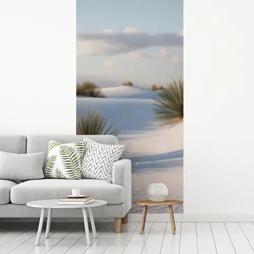 Duinen - Gras - Wolken - Beige fotobehang vinyl groot -woonkamer