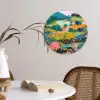 Heuvellandschap - Fantasierijk - Kleurcontrasten Wandcirkel kunststof plaat 5mm dik klein -sfeer4