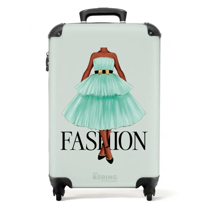 Fashion - Mintgroene jurk NBS - Handbagage koffer - Kinderen Unisex middel -productfoto_recht