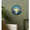 Meeuwen - Zee - Wolken -Blauw Wandcirkel kunststof plaat 5mm dik klein -sfeer3