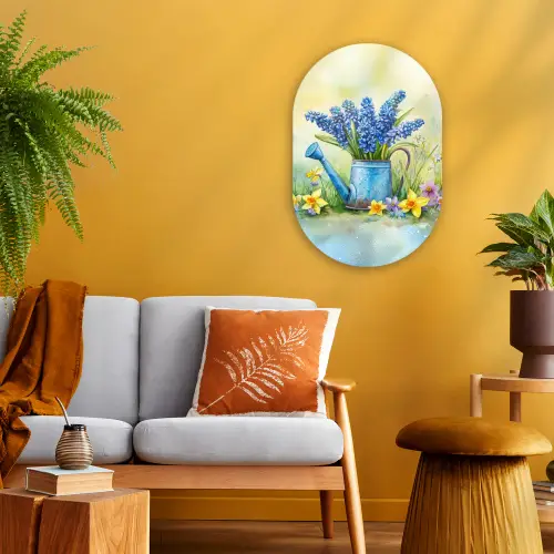 Gieter - Lavendel - Bloesems Wandcirkel Ovaal Forex klein -sfeer4