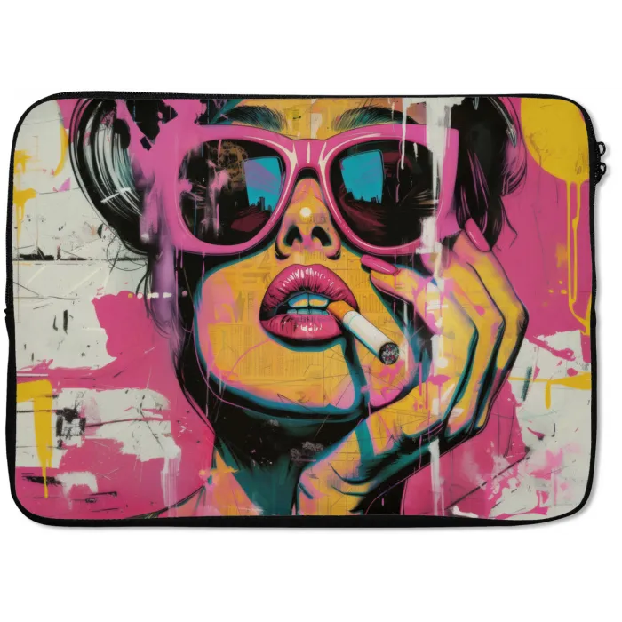 Portret - Vrouw - Abstract - Zonnebril laptophoes neopreen klein -zkaufland3dotto