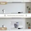Appel - Blauw - Klassiek keuken achterwand spatscherm klein -voor_na_NL