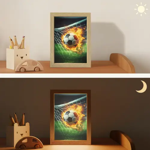 Voetbal - Goal - Doelnet - Vuur Light Box met kabel klein -sfeer3_kind