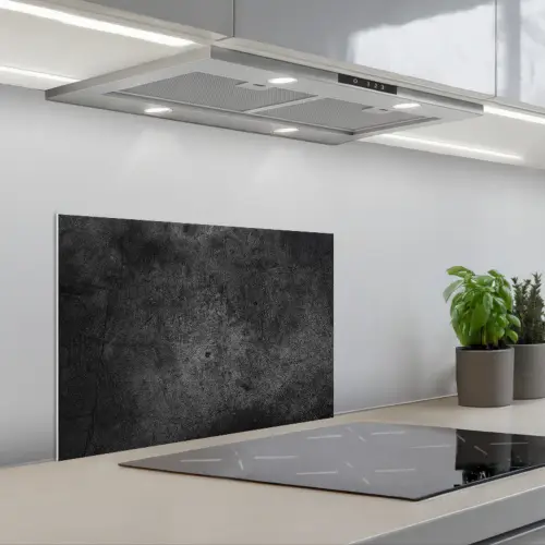 Beton - Structuur - Retro - Zwart - Grijs - Rustiek keuken achterwand spatscherm klein -3d_schuin