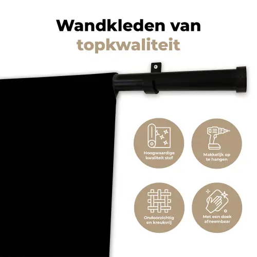 Goud - Vis - Haak - Zwart Wandkleed katoen klein -sfeer2