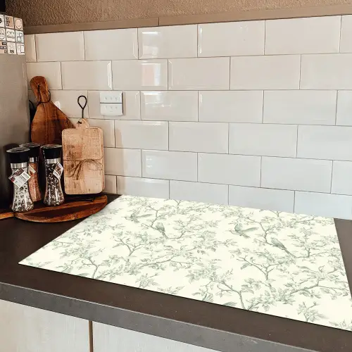 Klassiek - Vogels - Groen Inductie beschermer vinyl 3mm klein 276 -sfeer3
