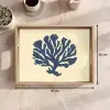 Blauw koraal - Vertakkingen - Beige Dienblad Rechthoek middel -USP_Formaat
