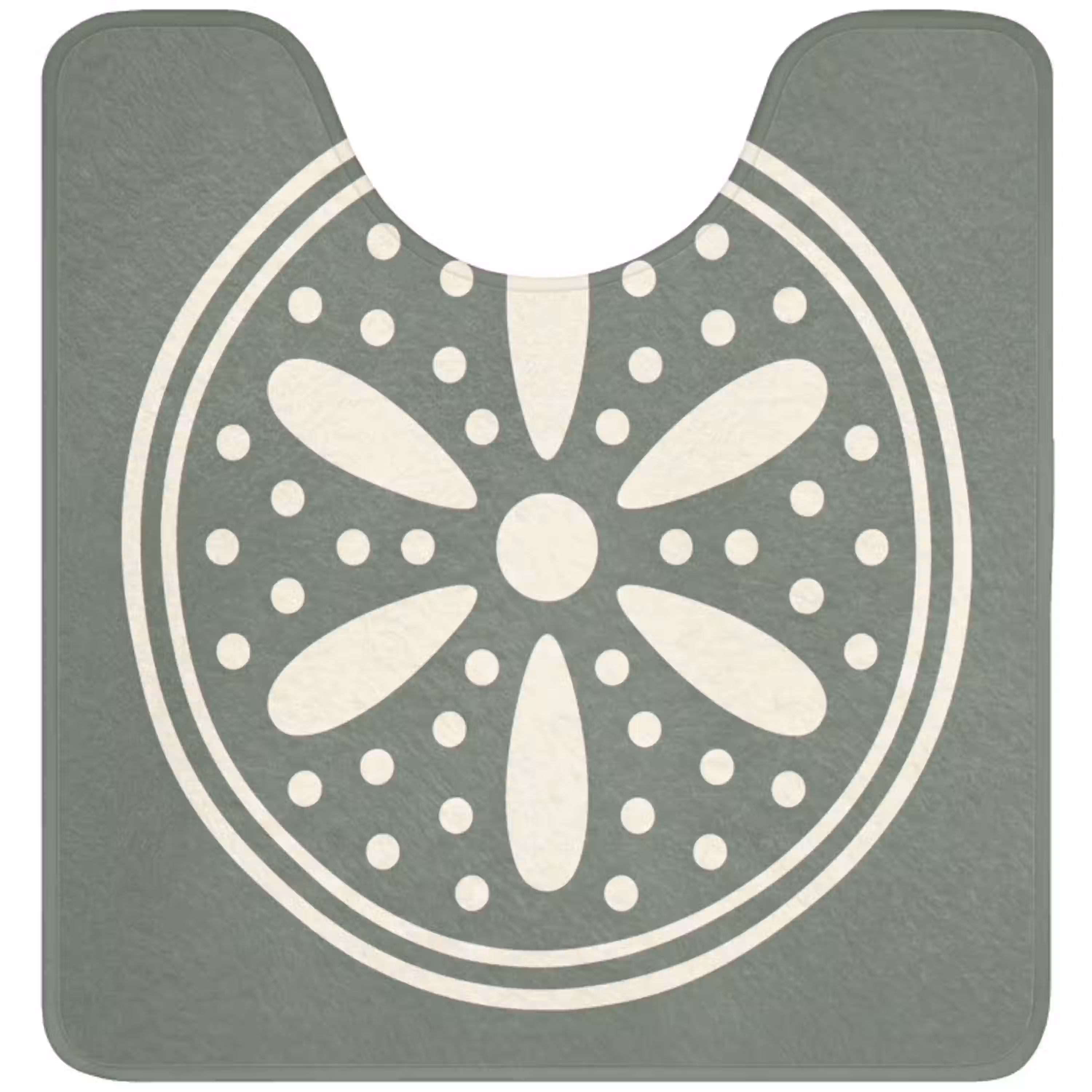 Patroon - Cirkel - Abstract - Groen - Decoratie WCmat U-uitsnede middel -3d