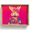 Konijn - Bloemen - Kleurrijk - Kimono Dienblad Rechthoek middel -z3d_shopping