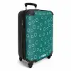 Lichtblauwe cirkels op donkergroene achtergrond NBS - Handbagage koffer - Kinderen Unisex middel -productfoto_3d
