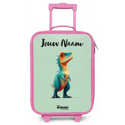 Dino - Dier - Groen - Oranje Kinderkoffer - Roze klein -zz3dotto