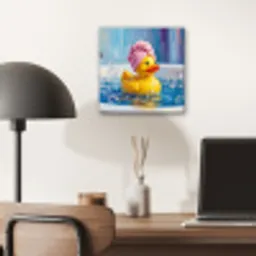 Creatief - Badeend - Kleurrijk aluminium wit klein -sfeer5