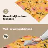 Bloemen - Geschilderd - Geel Inductie beschemer met haakjes klein -ky-schoon-nl