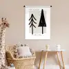 Bomen - Kerst - Zwart - Feest Wandkleed katoen klein -wsfeer5_kind