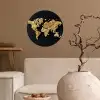 Wereldkaart - Specerijen - Kleurrijk Wandcirkel behangsticker klein -sfeer1