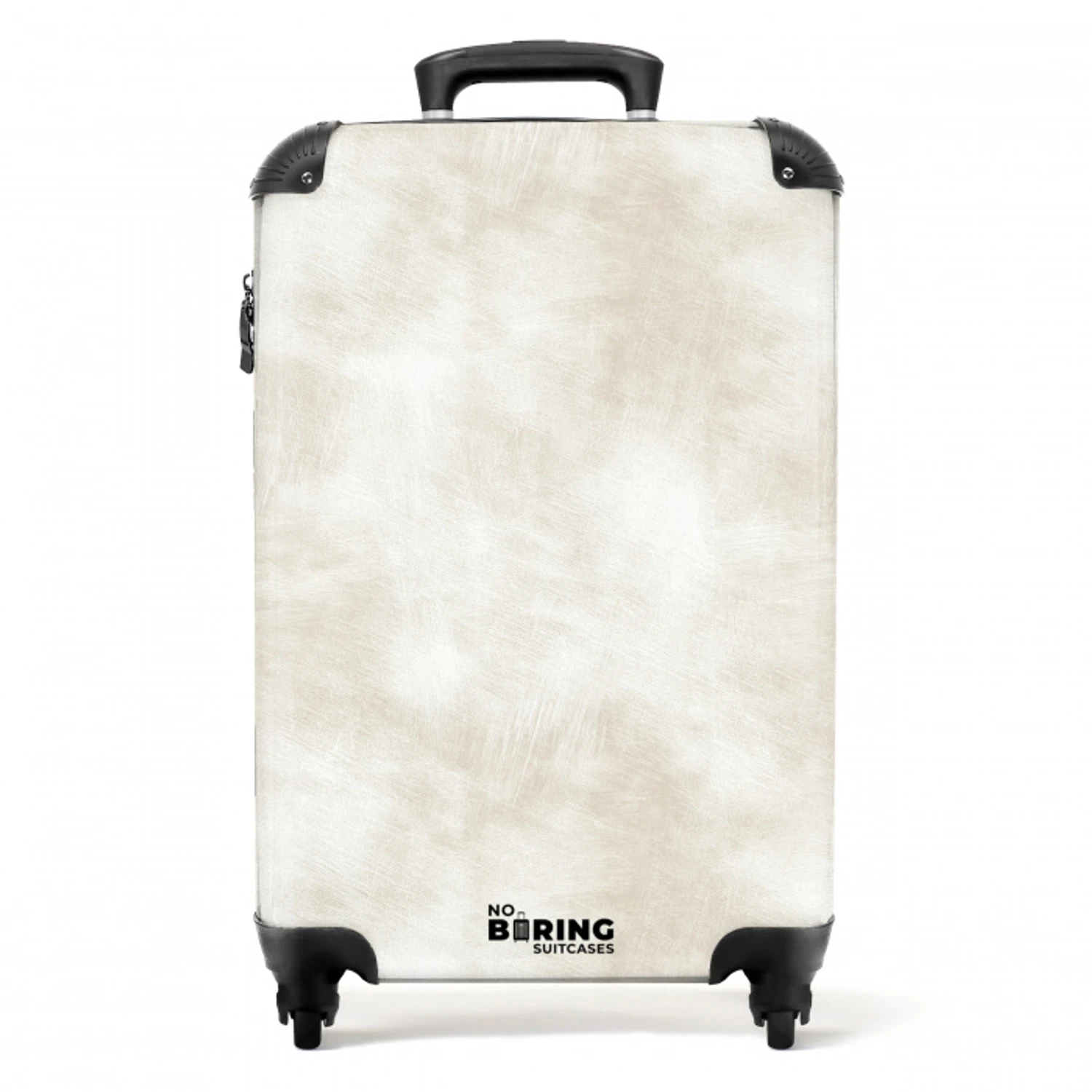 Subtiel - Structuur - Beige NBS - Handbagage koffer - Volwassenen Unisex middel -productfoto_recht