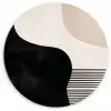 Abstract - Japandi - Beige - Modern Wandcirkel kunststof plaat 5mm dik klein -3d